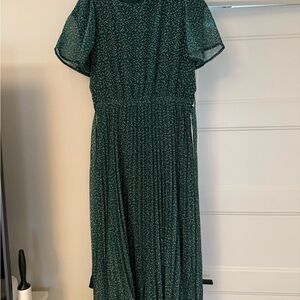 Green Floral Midi Dress